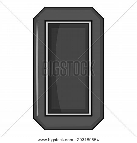 Black microprocessor chips icon. Cartoon illustration of black microprocessor chips vector icon for web