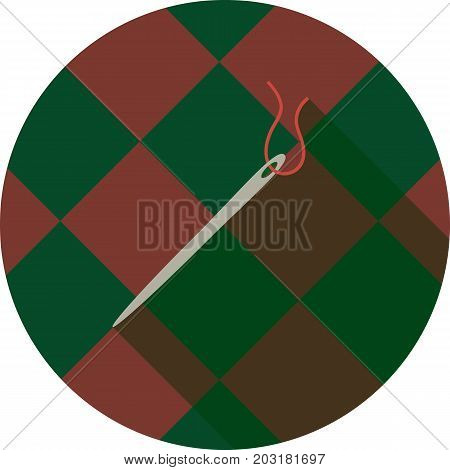 Needle and thread vector icon in a flat style