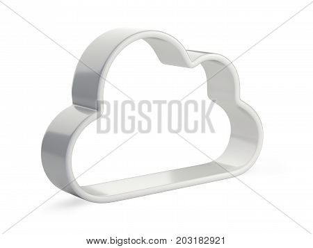 Cloud Computing and database symbol. Isolated 3D illustration isolated on w hite background.