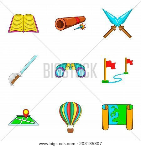 Water artifact icons set. Cartoon set of 9 water artifact vector icons for web isolated on white background