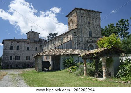 Rural castle near Panocchia (Parma Emilia-Romagna Italy) at summer
