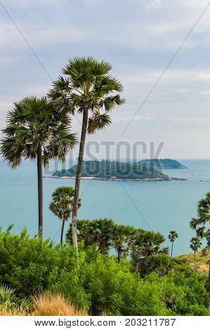 Phromthep Cape Viewpoint With Sunset Sky In Phuket, Thailand