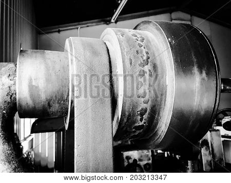 close up photo of old milling machine.