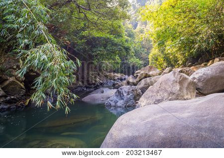 Scenery In Khao Sok National Park In Thailand. Khao Sok National Park The Rain Jungle Forest In Sura