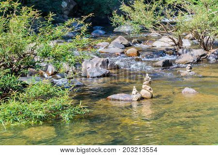Scenery In Khao Sok National Park In Thailand. Khao Sok National Park The Rain Jungle Forest In Sura