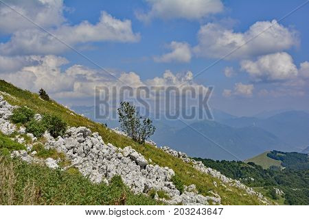 A slope on the Matajur mountain in Friuli Venezia Giulia, north east Italy