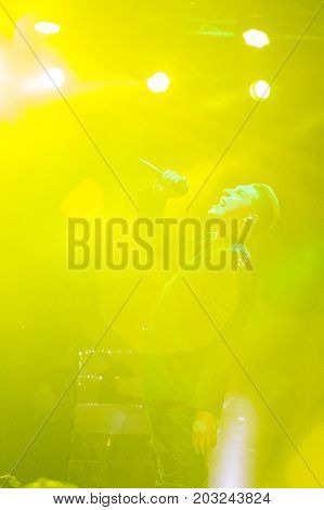 Minsk Belarus-August 12 2017: World Famous British Pop-Singer John Newman Performing at A-Fest Music Festival on August 12 2017 in Minsk Republic of Belarus.