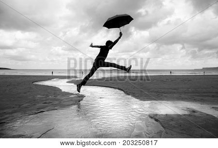 Silly Walks On A Wet Beach