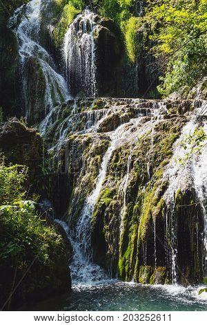 Nature landscape of Krushuna waterfalls in Bulgaria.
