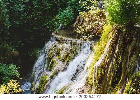 Nature landscape of Krushuna waterfalls in Bulgaria.