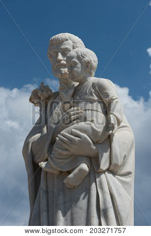 White marble religious statue in Ta Pinu, Malta
