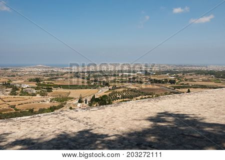 Malta island. Landscape view from Mdina fortification