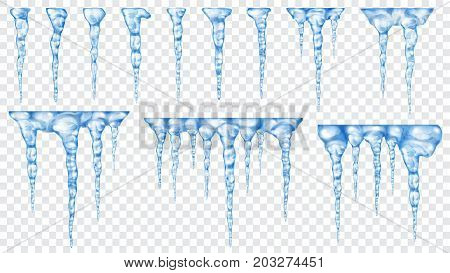 Set Of Translucent Icicles