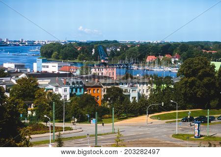 View Of Rostock City Old Town Market Square With Town Hall, Historical Center, Germany
