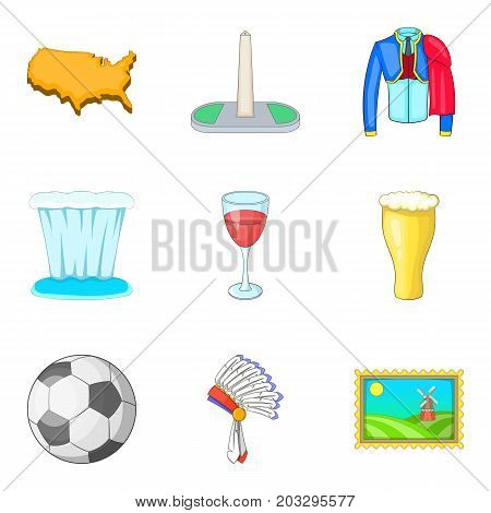 Cultural value icons set. Cartoon set of 9 cultural value vector icons for web isolated on white background