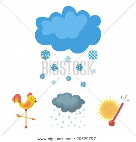 Rain, snow, heat, weathervane. The weather set collection icons in cartoon style vector symbol stock illustration .