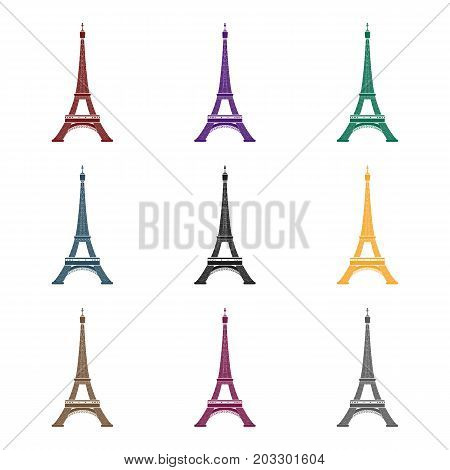 Eiffel tower icon in black design isolated on white background. France country symbol stock vector illustration.