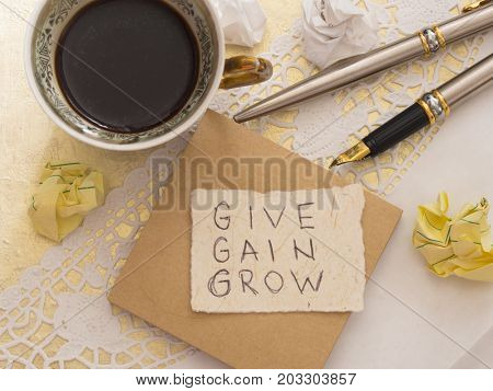 cup of coffee with motivation quote 