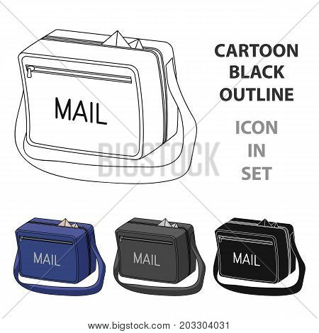 Postal bag.Mail and postman single icon in cartoon style vector symbol stock illustration .