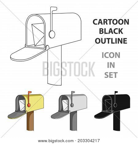 Correspondence box.Mail and postman single icon in cartoon style vector symbol stock illustration .