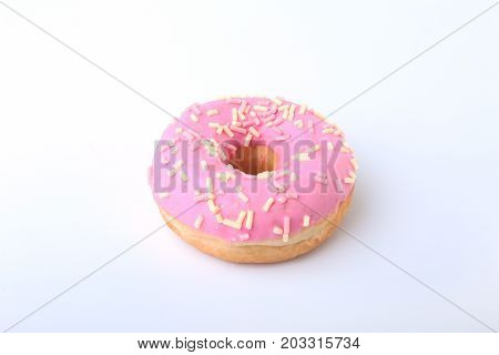 Homemade Traditional polish sweets doughnuts isolated on white background