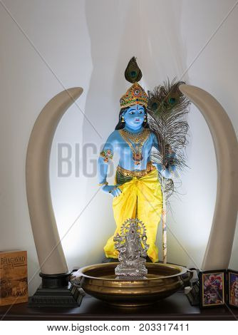 Decoration within, Lord Krishna with elephant tusk