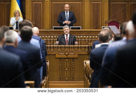 President Of Ukraine Petro Poroshenko In Verkhovna Rada Of Ukraine