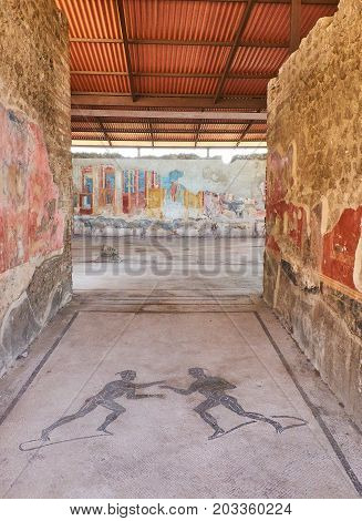Ruins Of Pompeii, Ancient Roman City. Pompei, Campania. Italy.