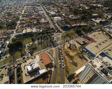 Ribeirao Preto City In Sao Paulo, Brazil. Region Of Joao Fiusa Avenue.
