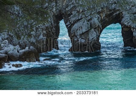 San Juan De Gaztelugatxe Hermitage Natural Bridge At Dusk Basque Country