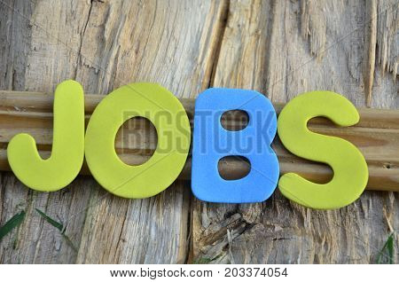 word jobs on a  abstract colorful background