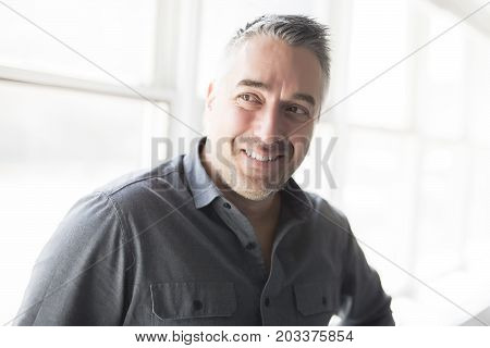 A Portrait of handsome and happy guy