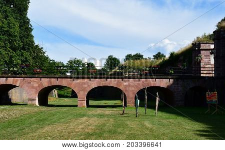 Neuf Brisach France - july 23 2016 : the fortification in summer
