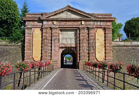 Neuf Brisach France - july 23 2016 : the fortification in summer