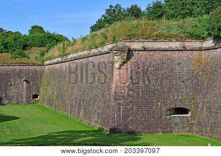 Neuf Brisach France - july 23 2016 : the fortification in summer