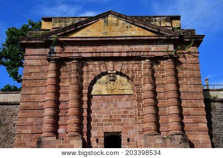 Neuf Brisach France - july 23 2016 : the fortification in summer