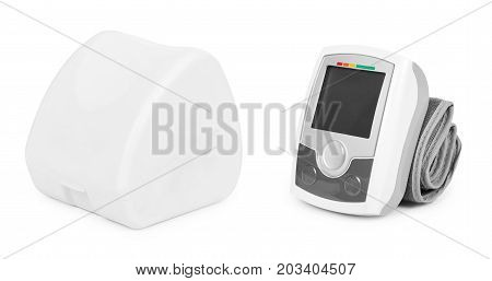 Blood Pressure Measurement Equipment Tensiometer Isolated On White Background