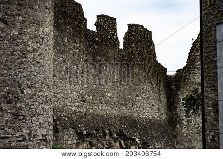 COUNTY MEATH, IRELAND - AUGUST 29, 2017: View of Trim Castle, used in filming of parts of the movie Braveheart, in County Meath, Ireland