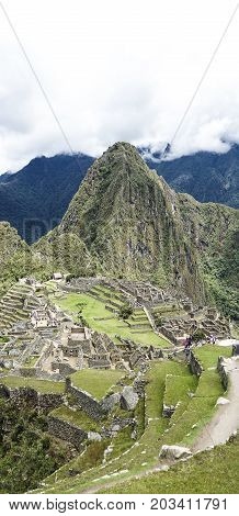 The Machu Picchu beautiful mountain in perou