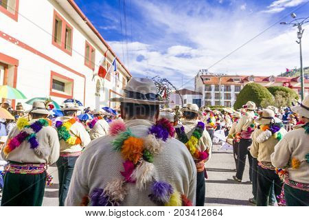 The Villagers dance in perou arequipa in