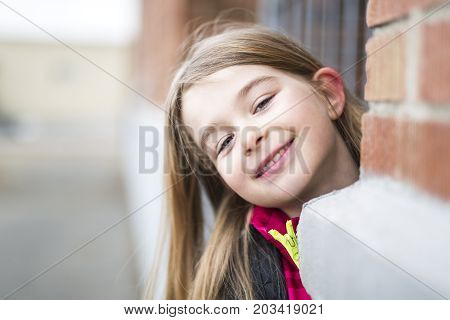 A Portrait of a Young Kid at school