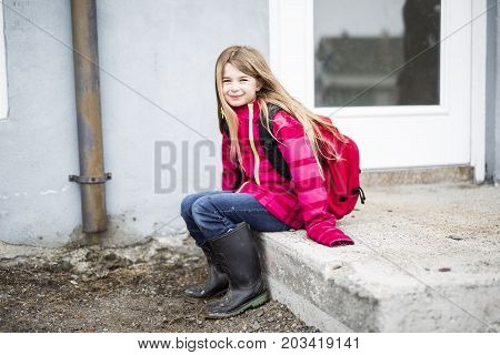 A Portrait of a Young Kid at school