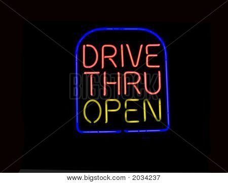 Neon Drive Thru znamení