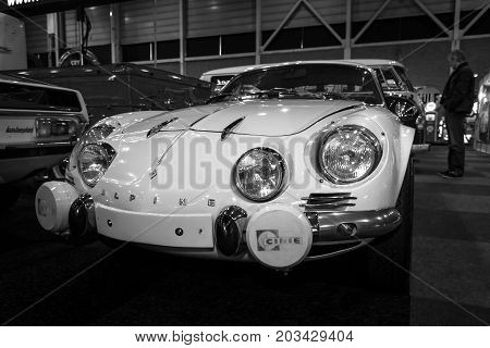 MAASTRICHT NETHERLANDS - JANUARY 08 2015: Sports car Renault Alpine A110 