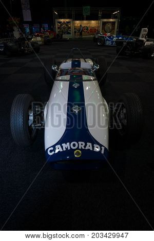 MAASTRICHT NETHERLANDS - JANUARY 08 2015: Formula One car Lotus 18 designed by Colin Chapman 1959 - 1960. International Exhibition InterClassics & Topmobiel 2015