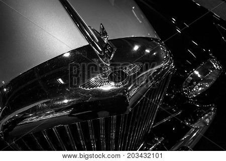 MAASTRICHT NETHERLANDS - JANUARY 08 2015: A luxury car Bentley S2. Black an white. International Exhibition InterClassics & Topmobiel 2015