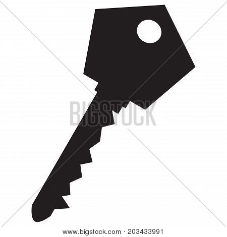 Household Key Icon Locksmith Metallic Open Outline Panoramic