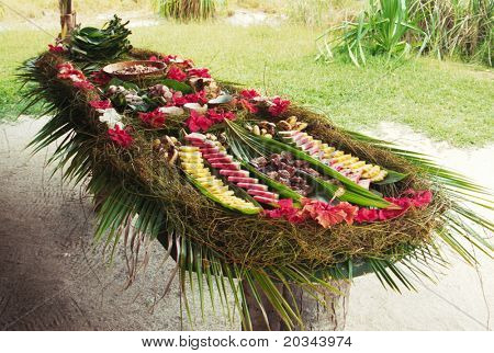 Déjeuner tropical Table, Bora Bora, Polynésie française