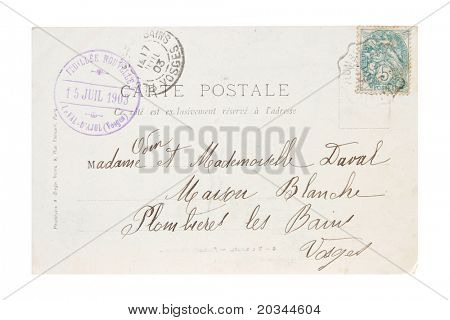 Starych znaczków i kartka z 1903 roku