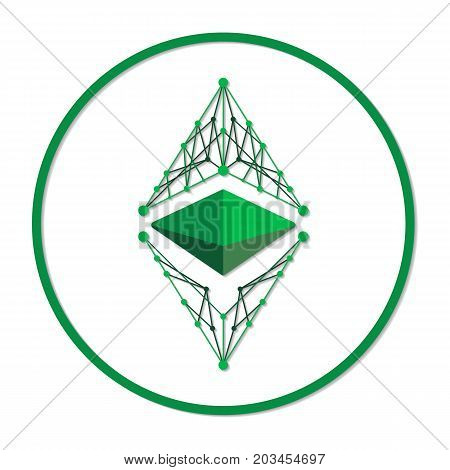 Ethereum Classic Cryptocurrency. Vector Sign Icon. Internet Money